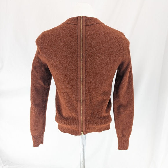 J.Crew Merino Wool Sweater Zipper Back Burnt Orange Size XXS - Picture 4 of 7